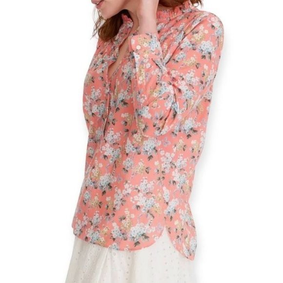 J. Crew Liberty Fabric Josephine Floral Ruffle Popover Shirt - Picture 6 of 16